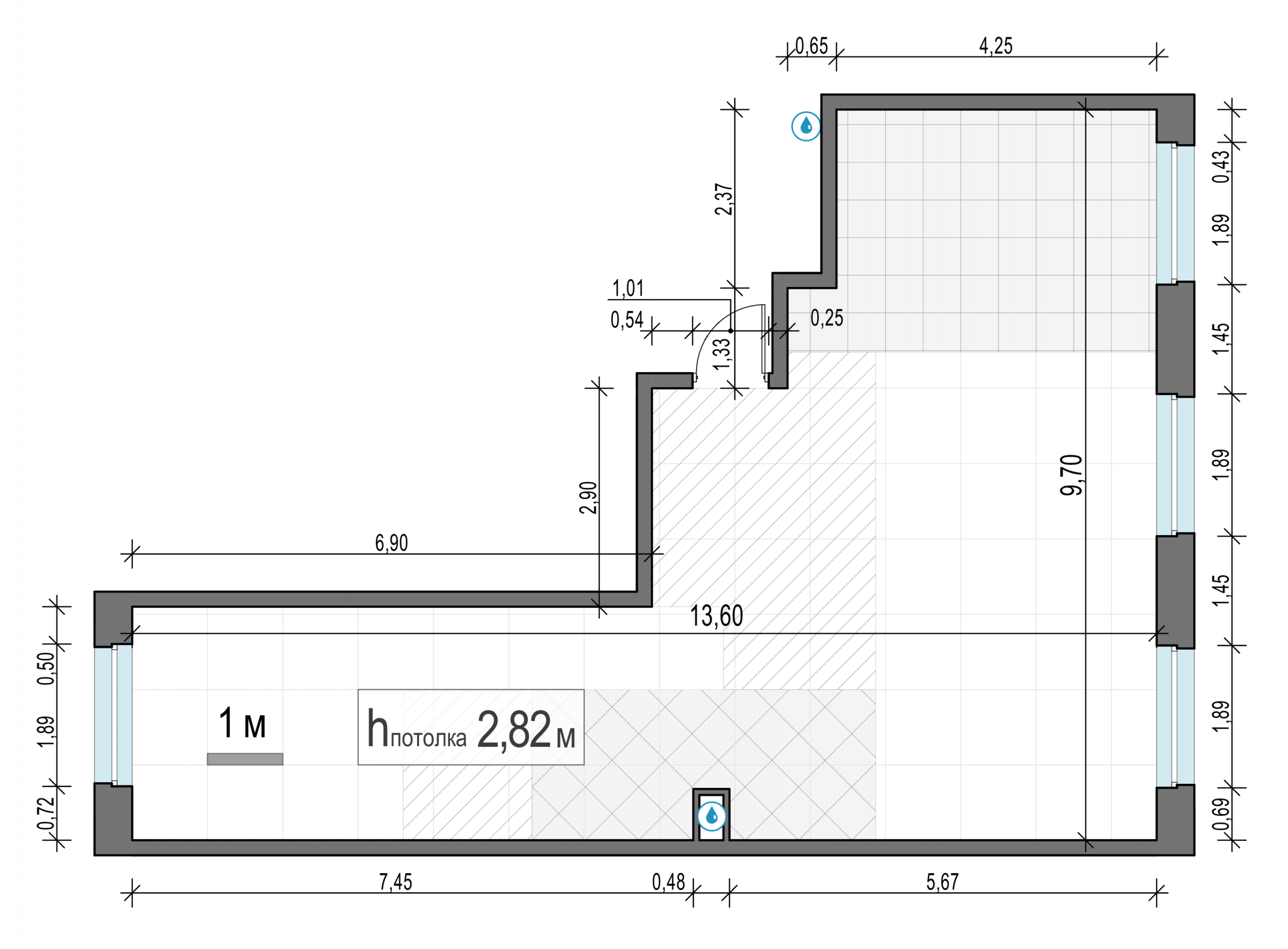 3-комн., 75.4 м² — планировка в ЖК «Белый Град»