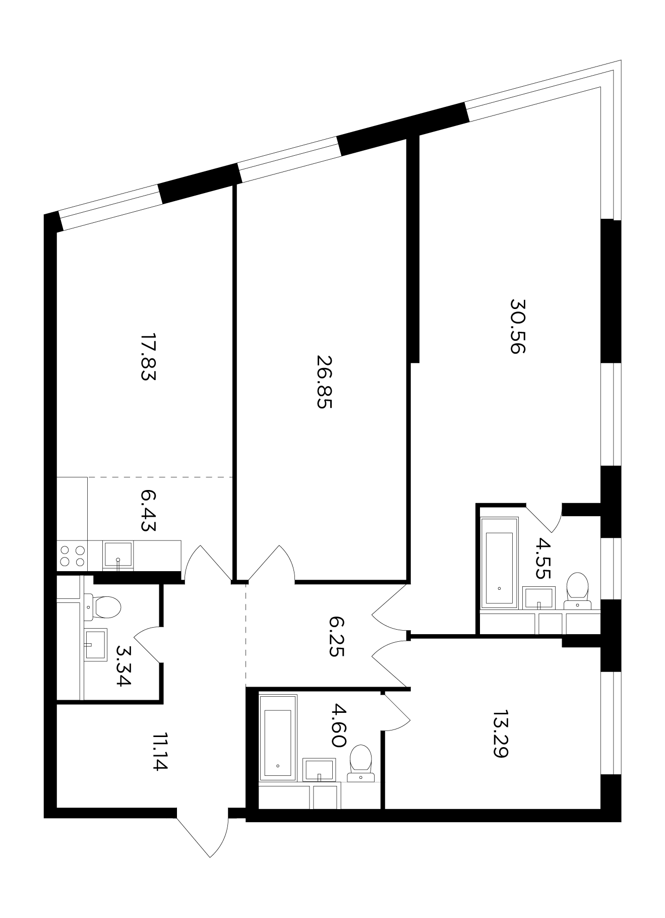 4-комнатная 124.6 м²