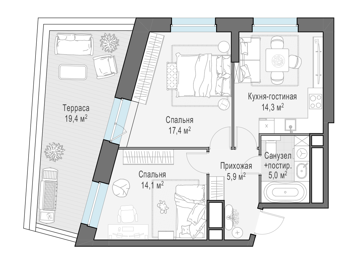 62.5 м²