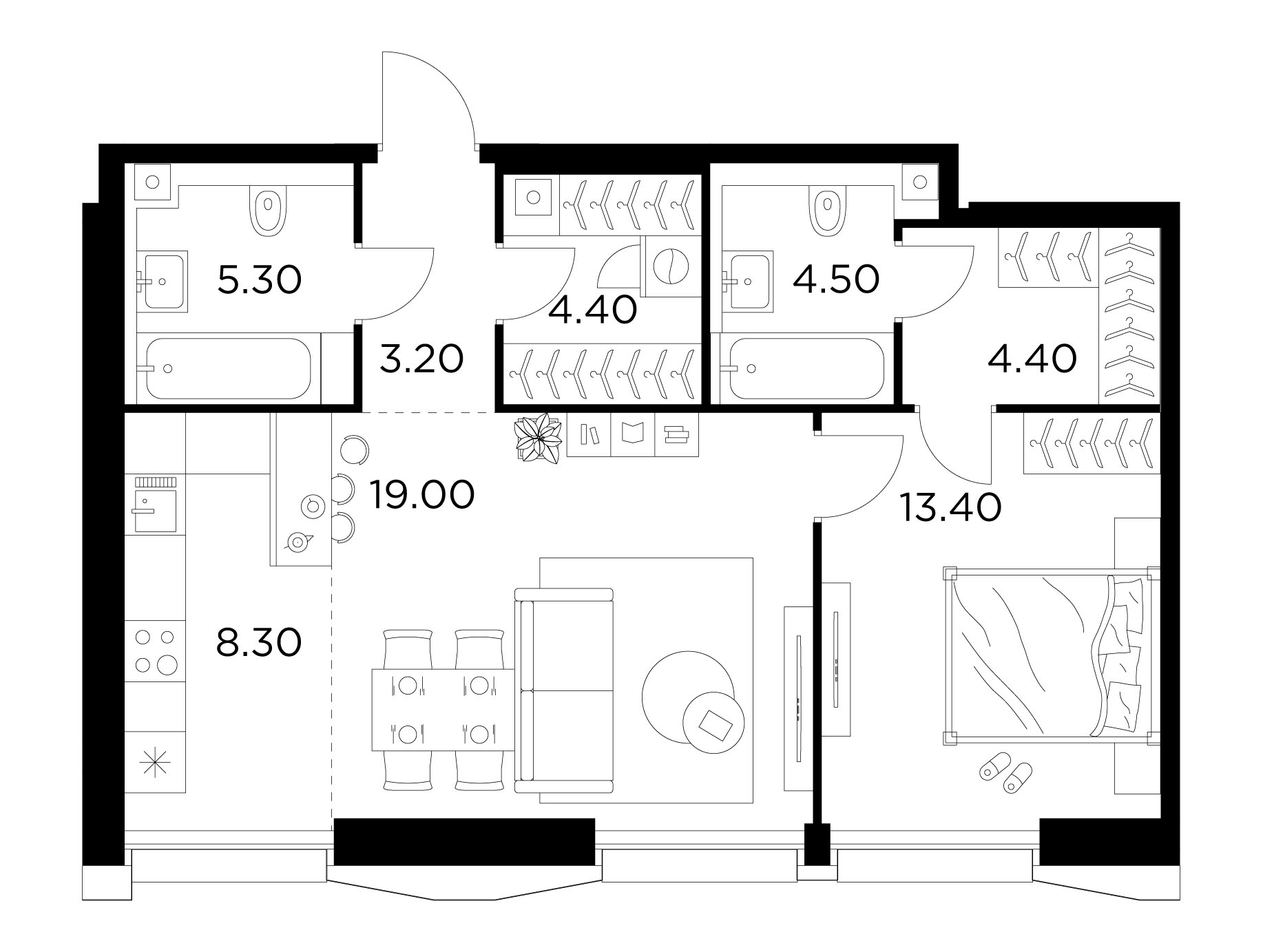 62.5 м²