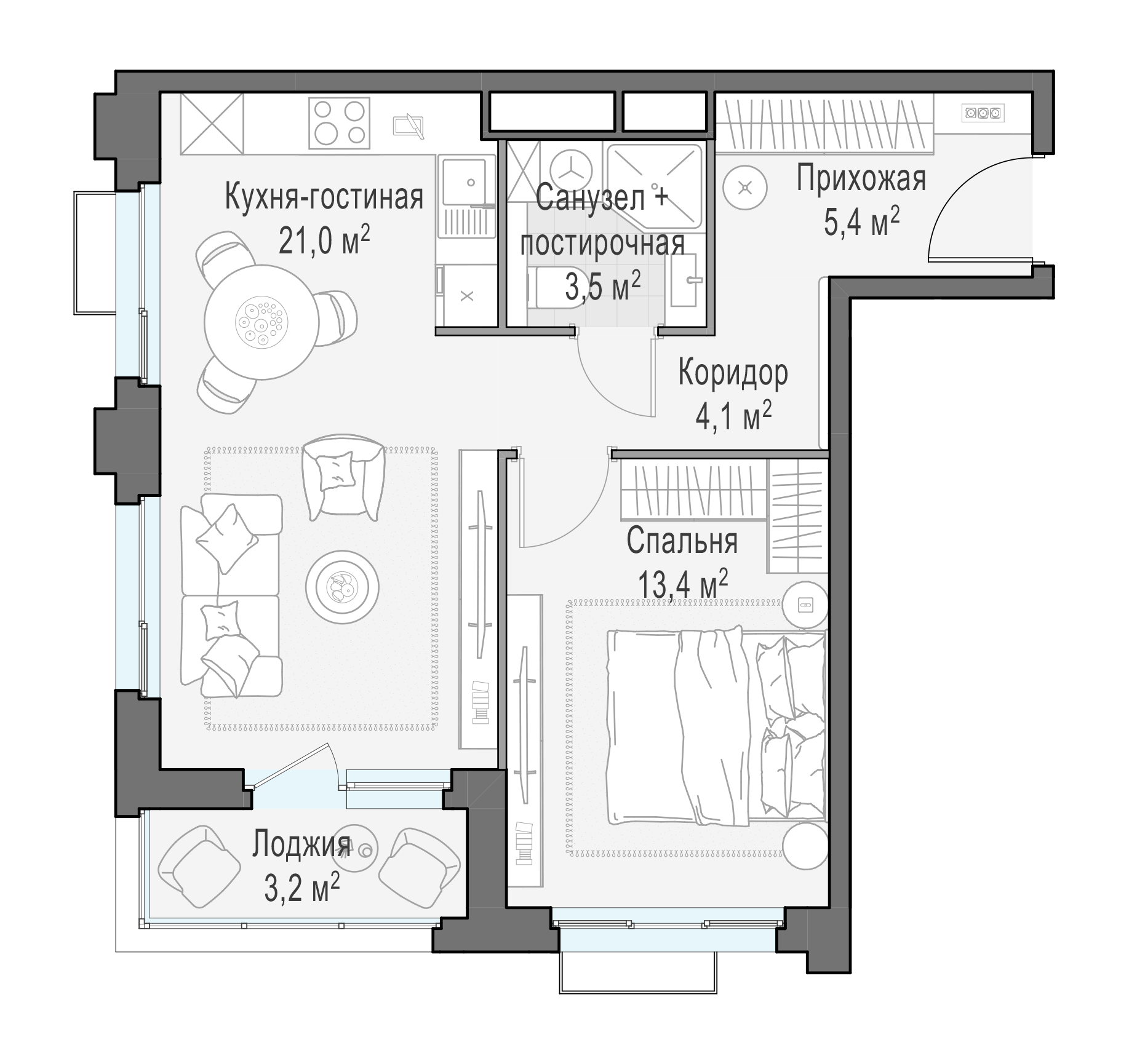 48.8 м²