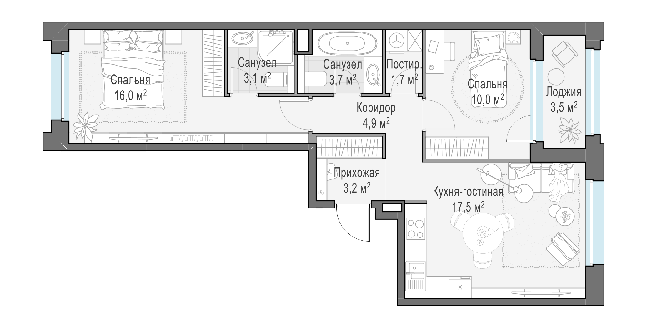 62.6 м²
