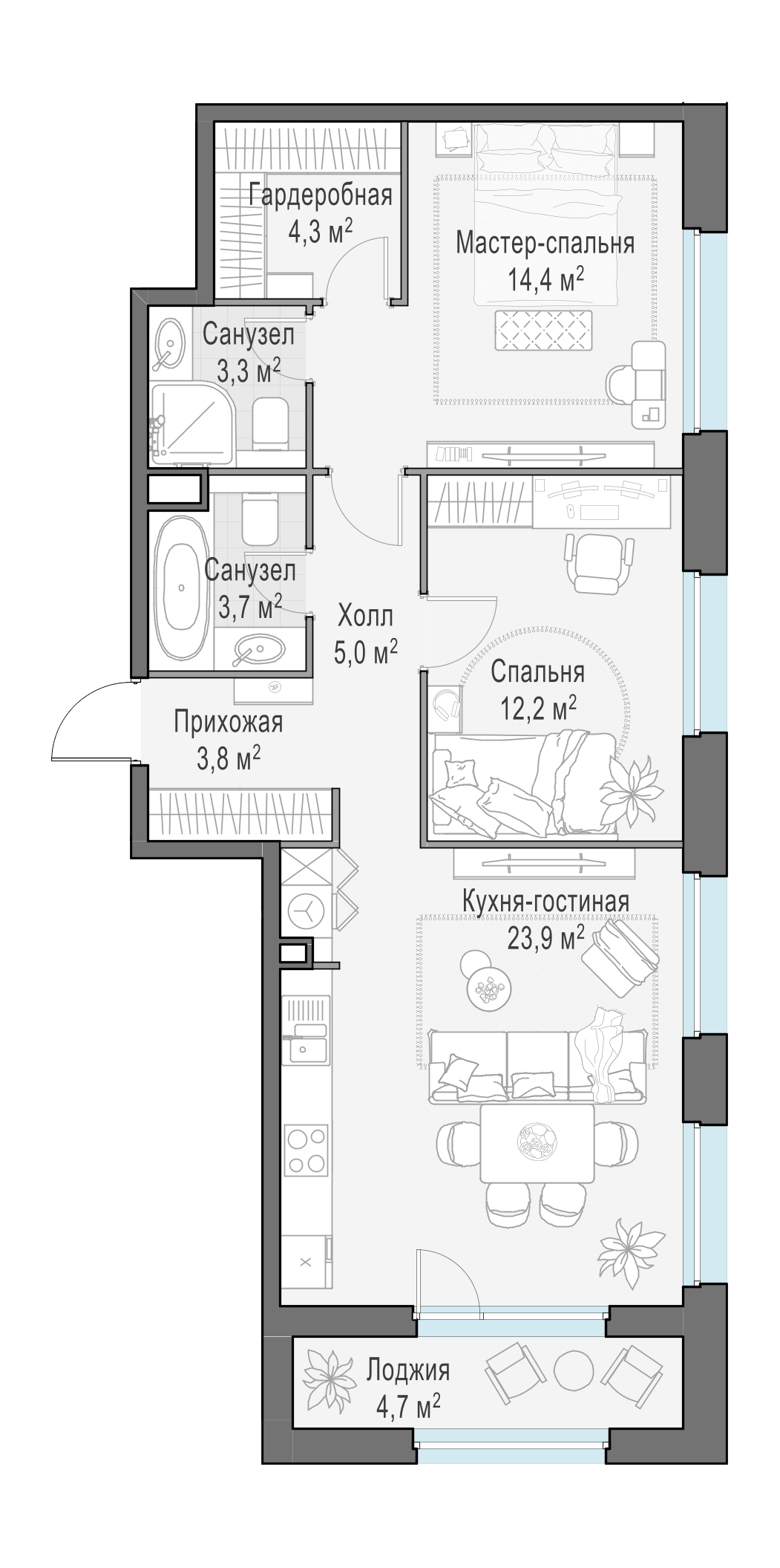 73.2 м²