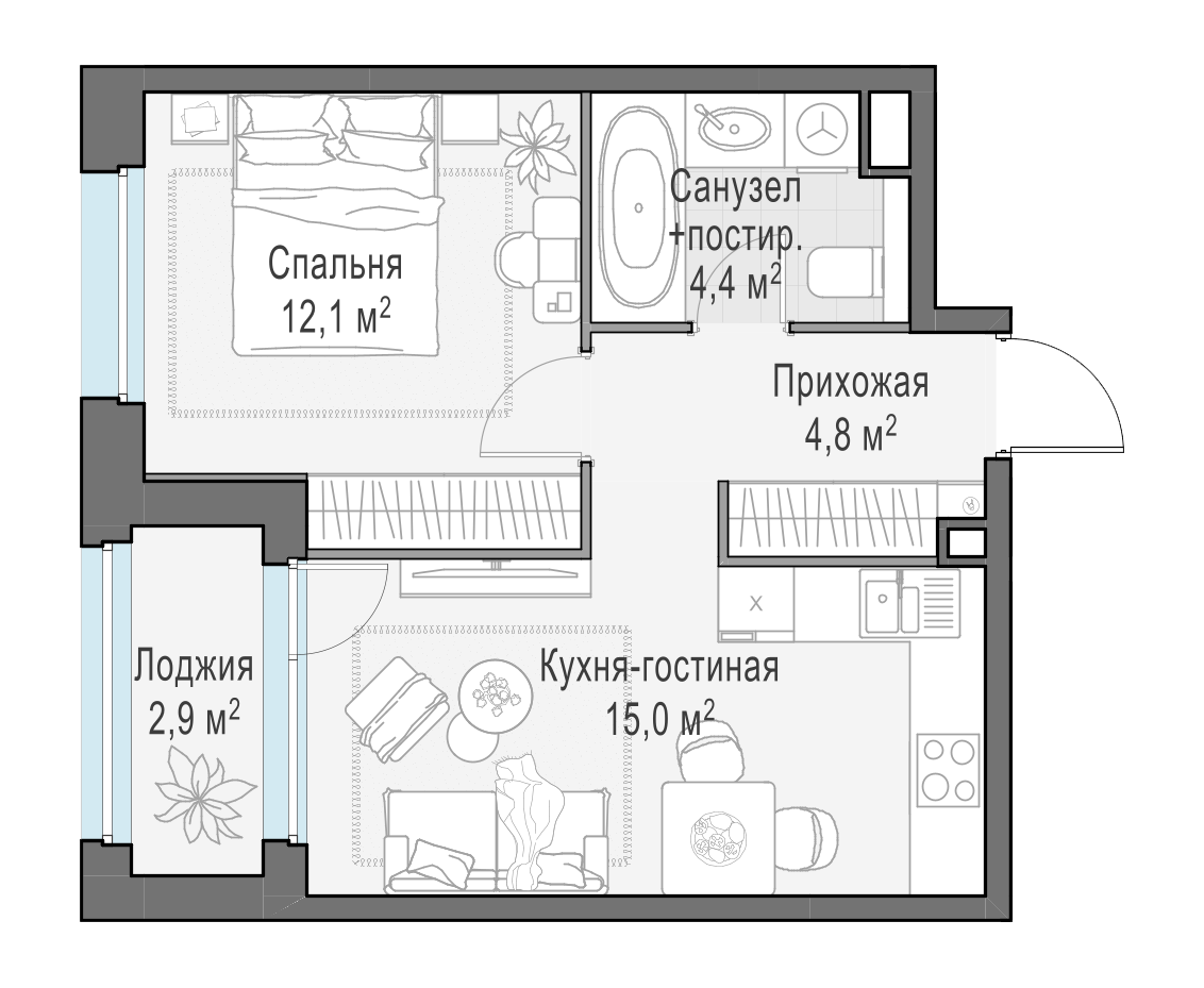 37.7 м²