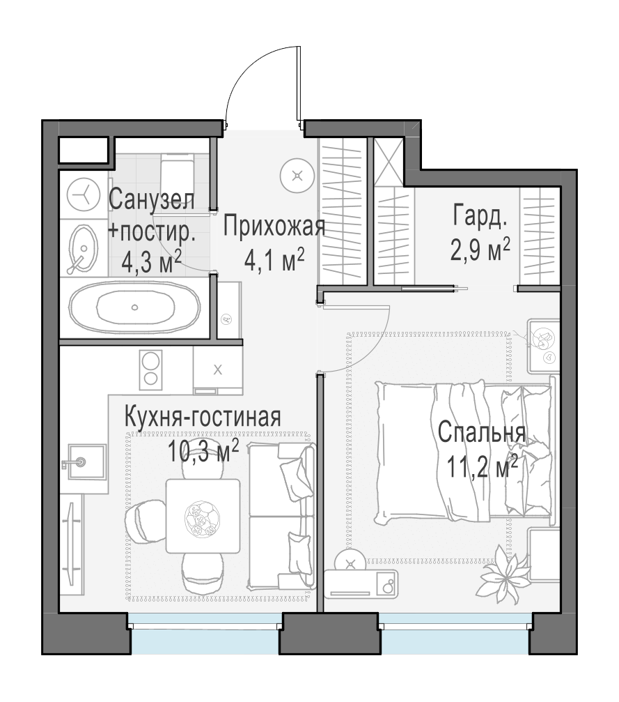 33.1 м²