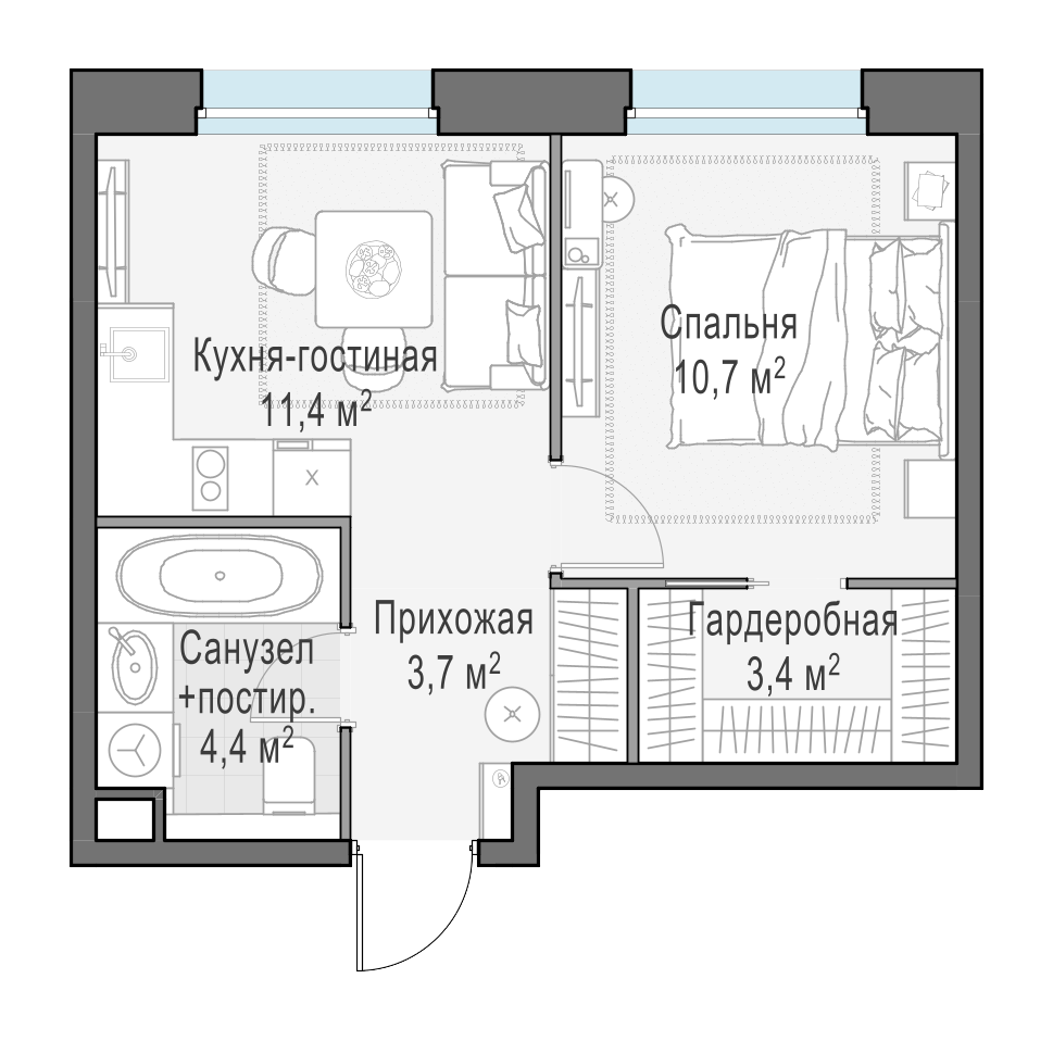 33.3 м²
