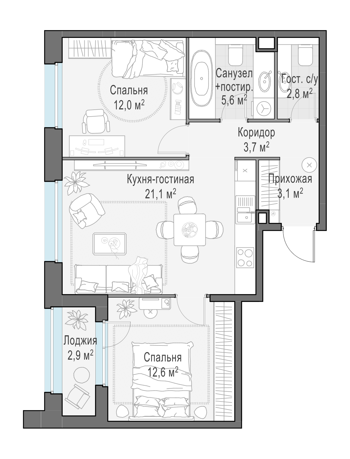 62.4 м²
