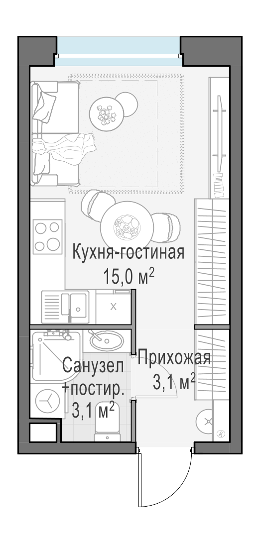 21.1 м²