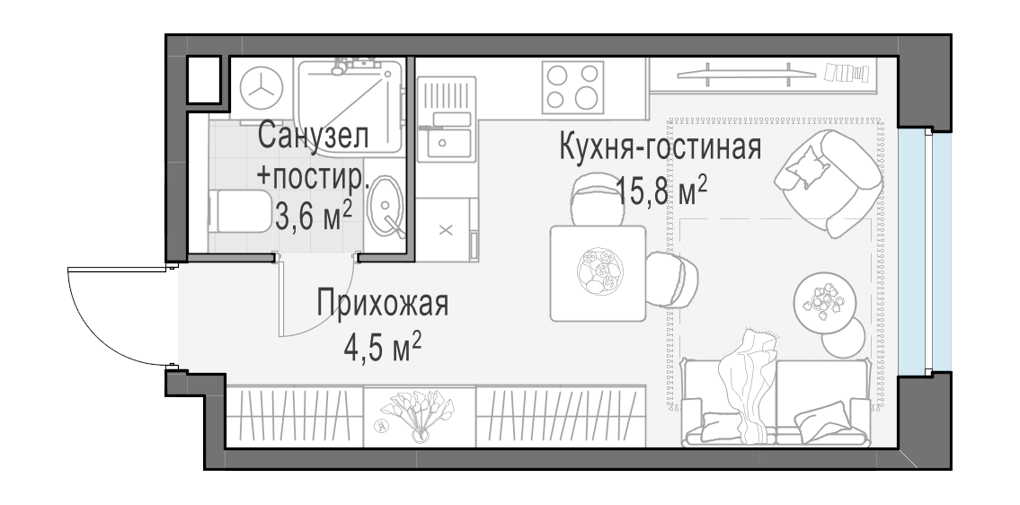 23.8 м²