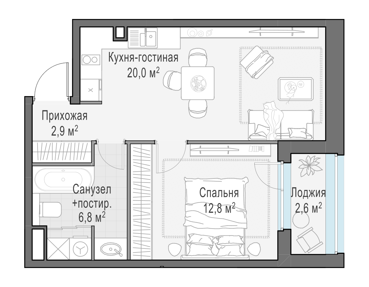 42.2 м²