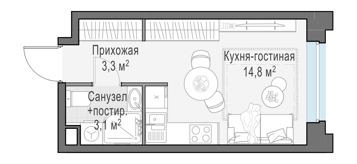 21.2 м²