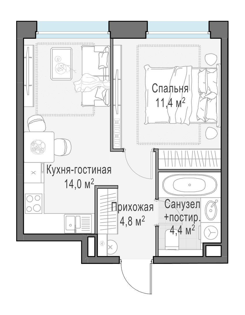 34.7 м²