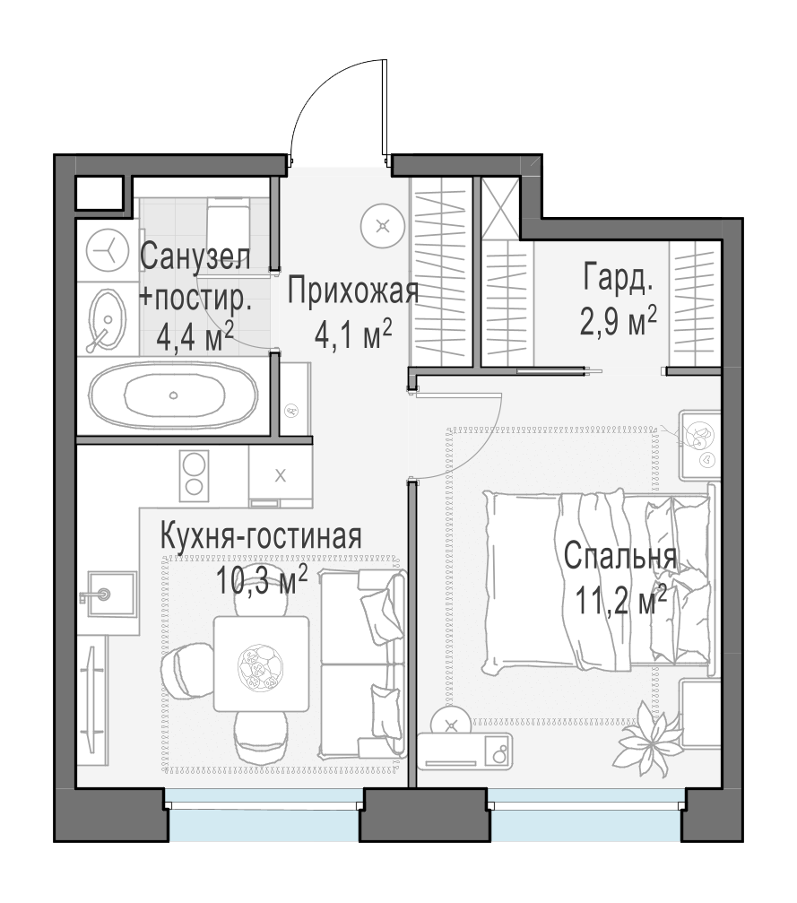 33.1 м²