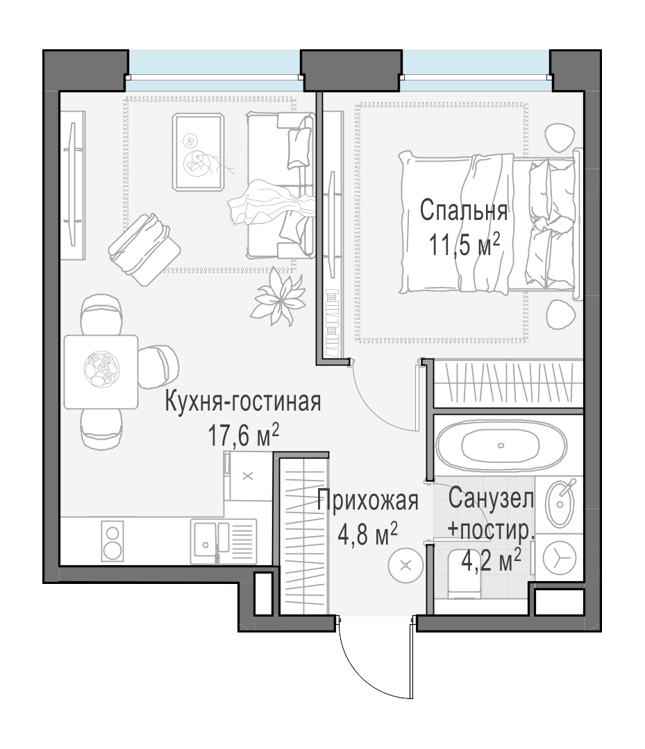 38.1 м²