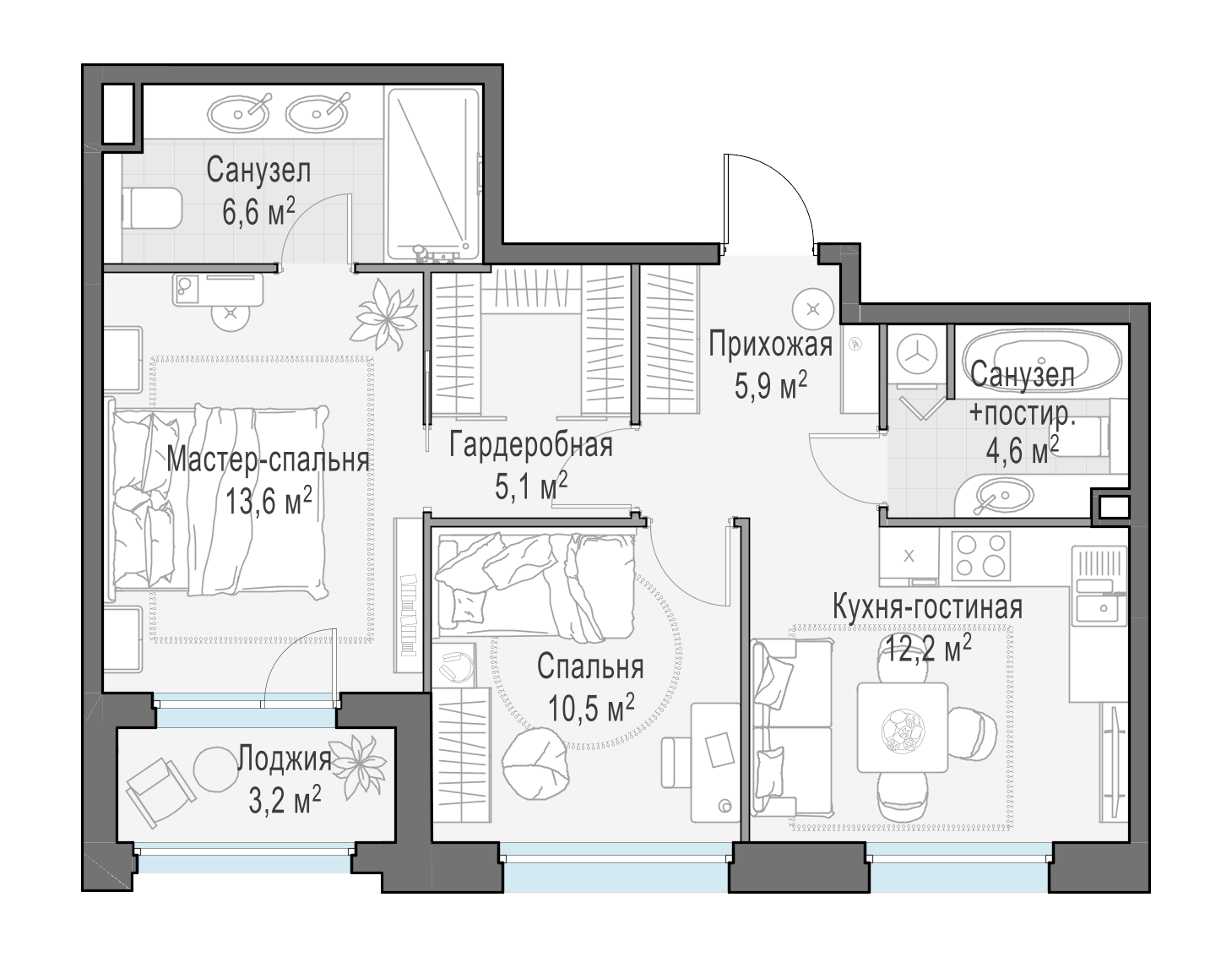 59 м²