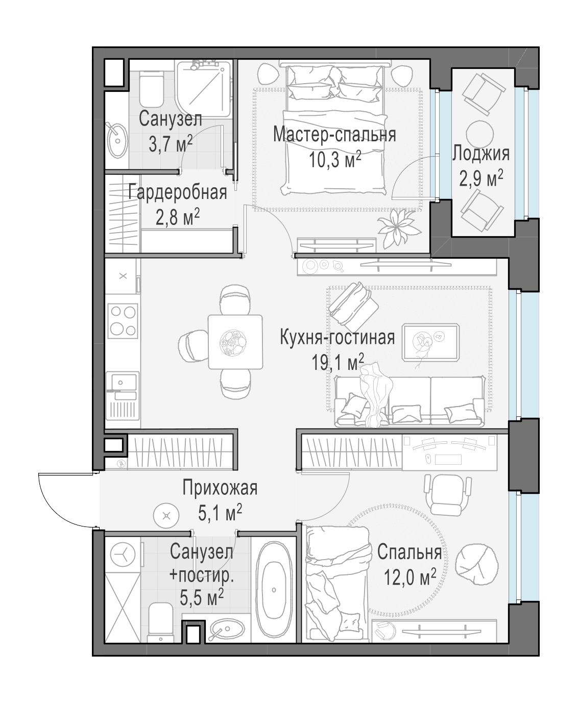 60 м²