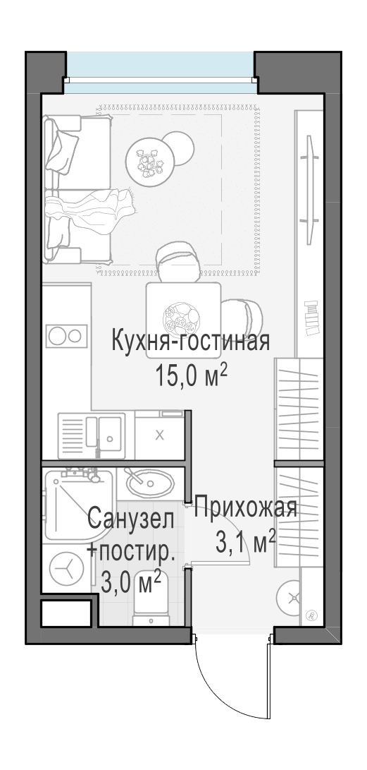21.1 м²