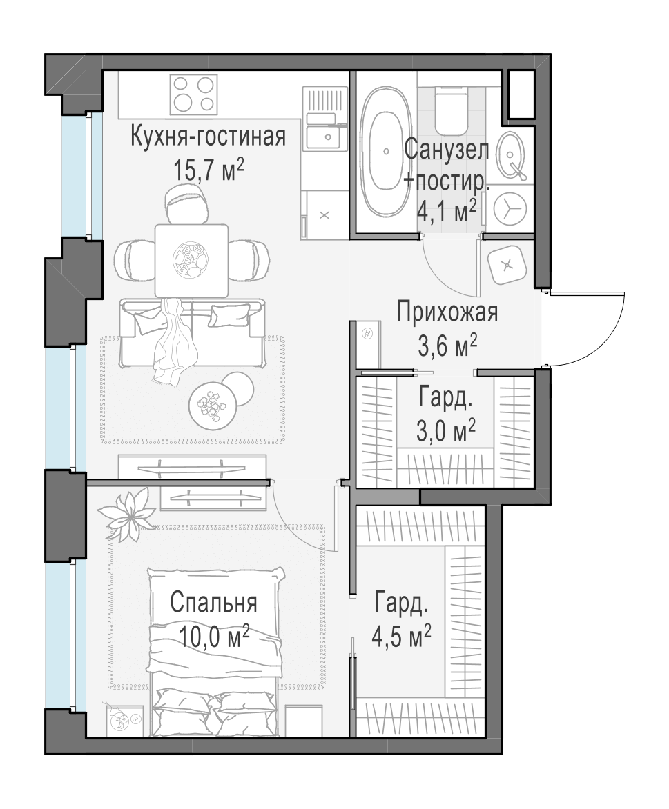 41.5 м²