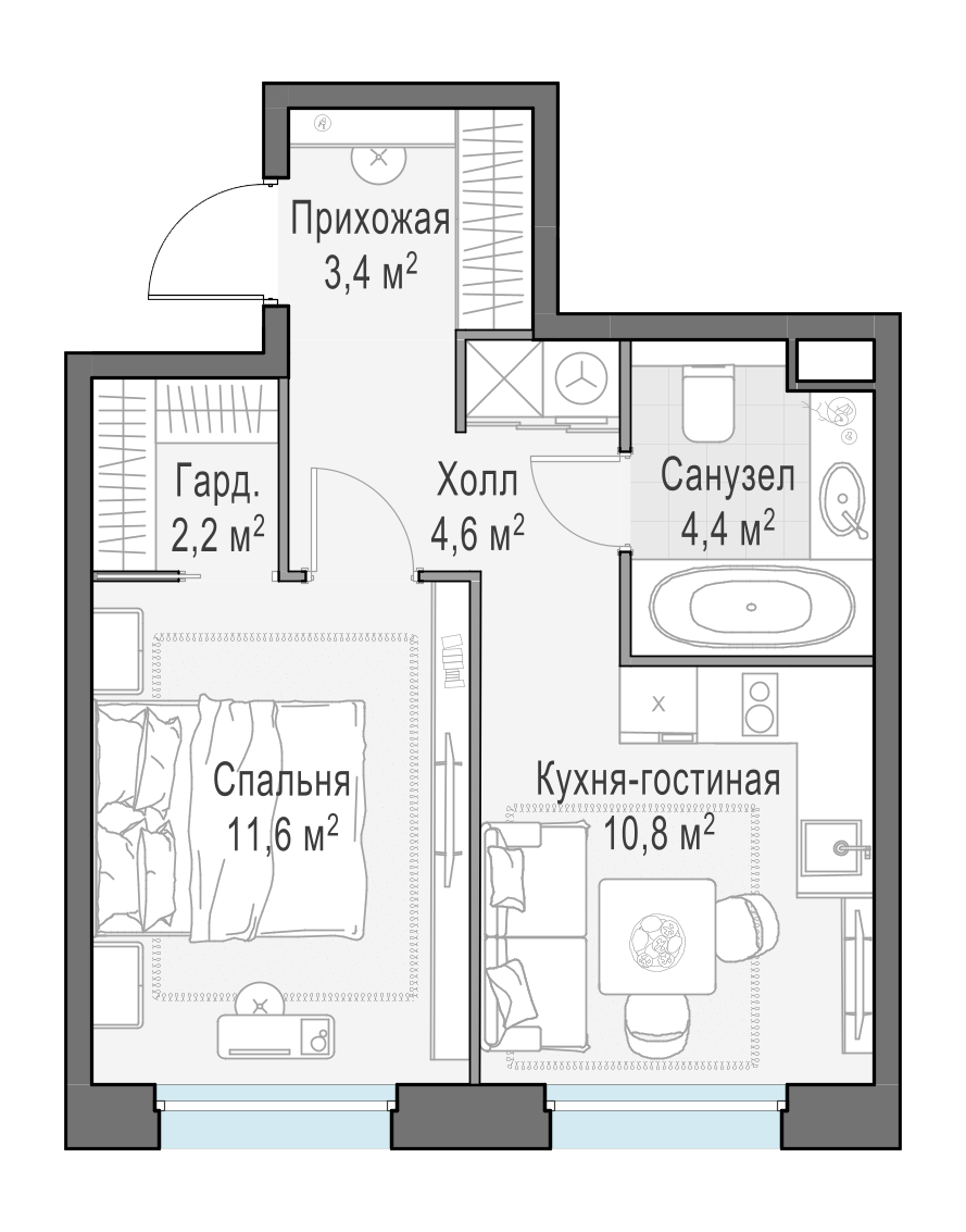 36.8 м²