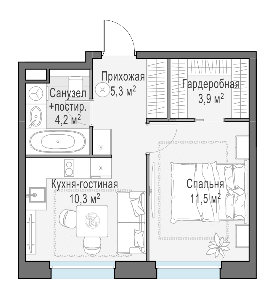 35.1 м²