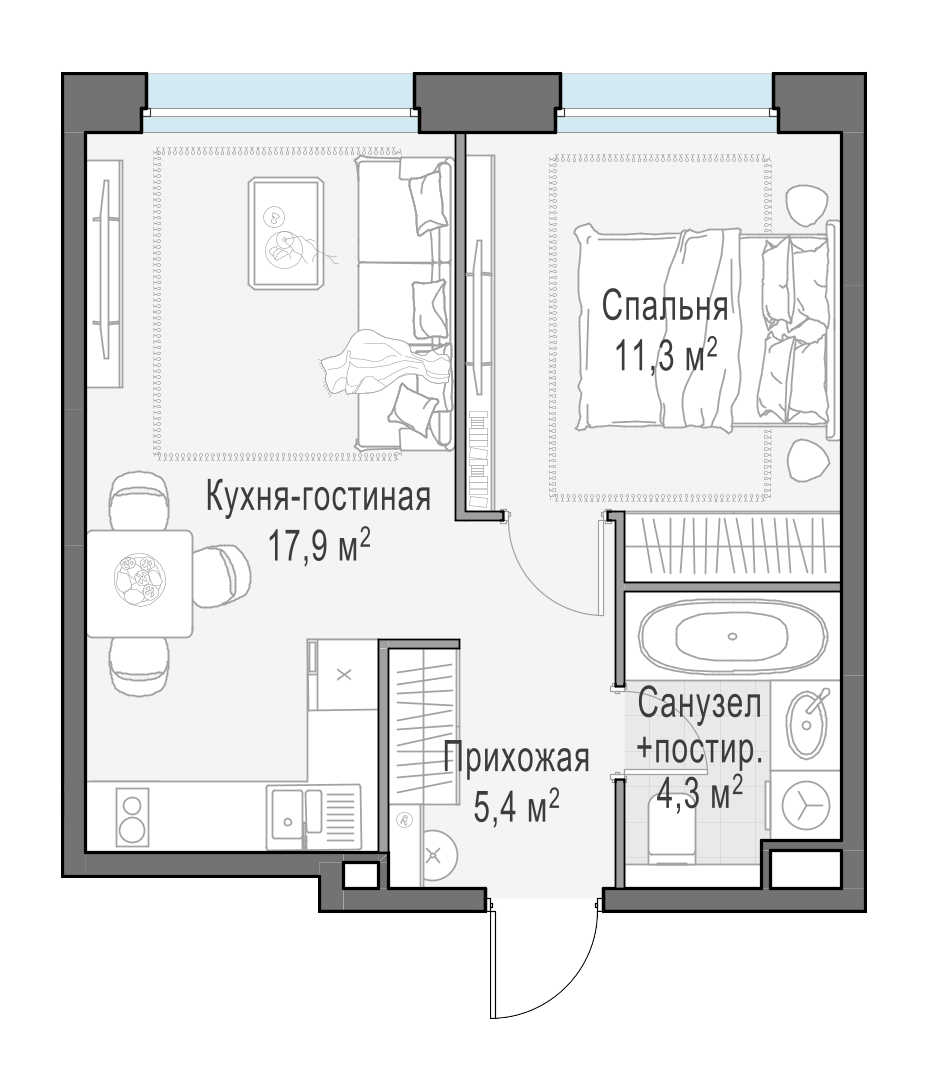 38.8 м²