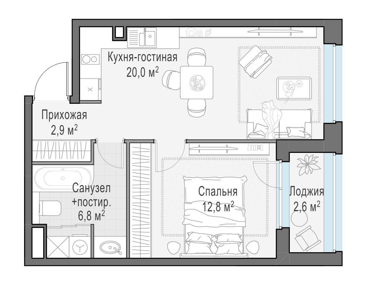 42.1 м²