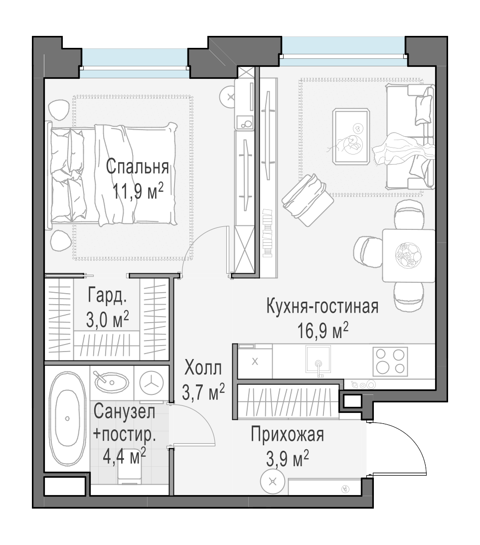 42.4 м²