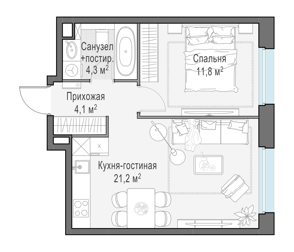 41.4 м²
