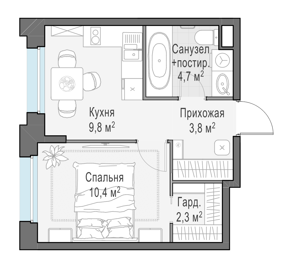 31.1 м²