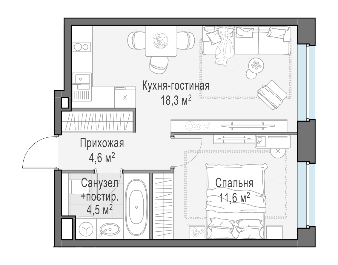 38.8 м²