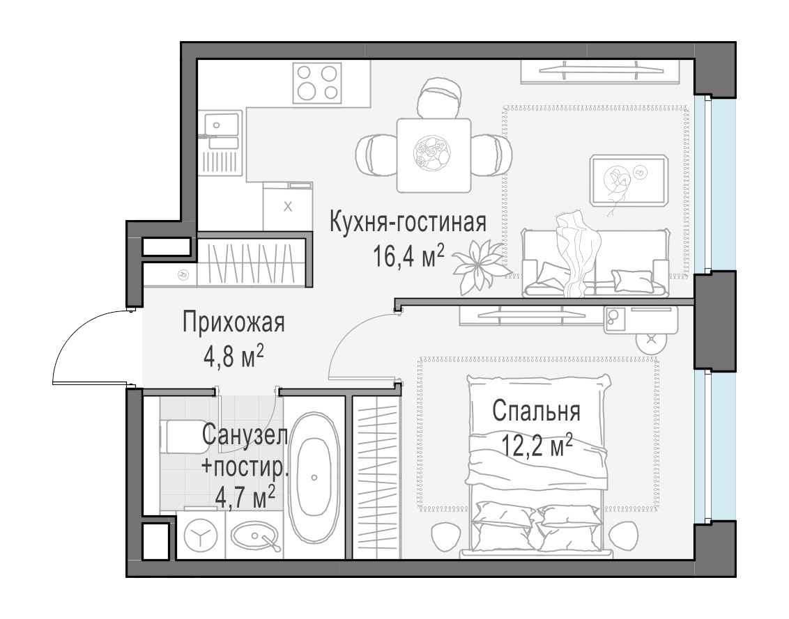 38 м²