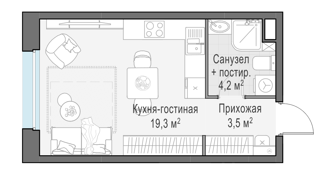 26.9 м²