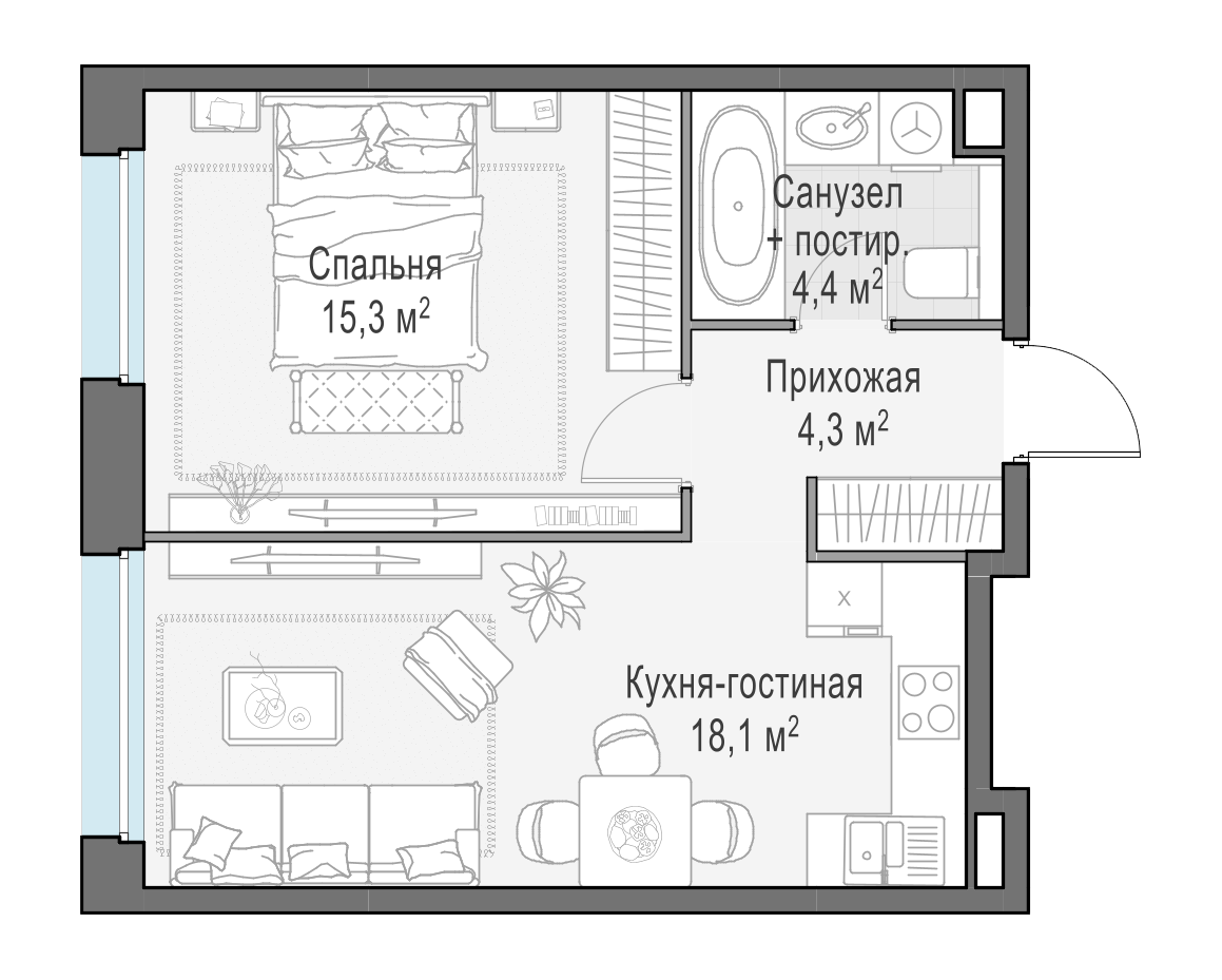 42 м²
