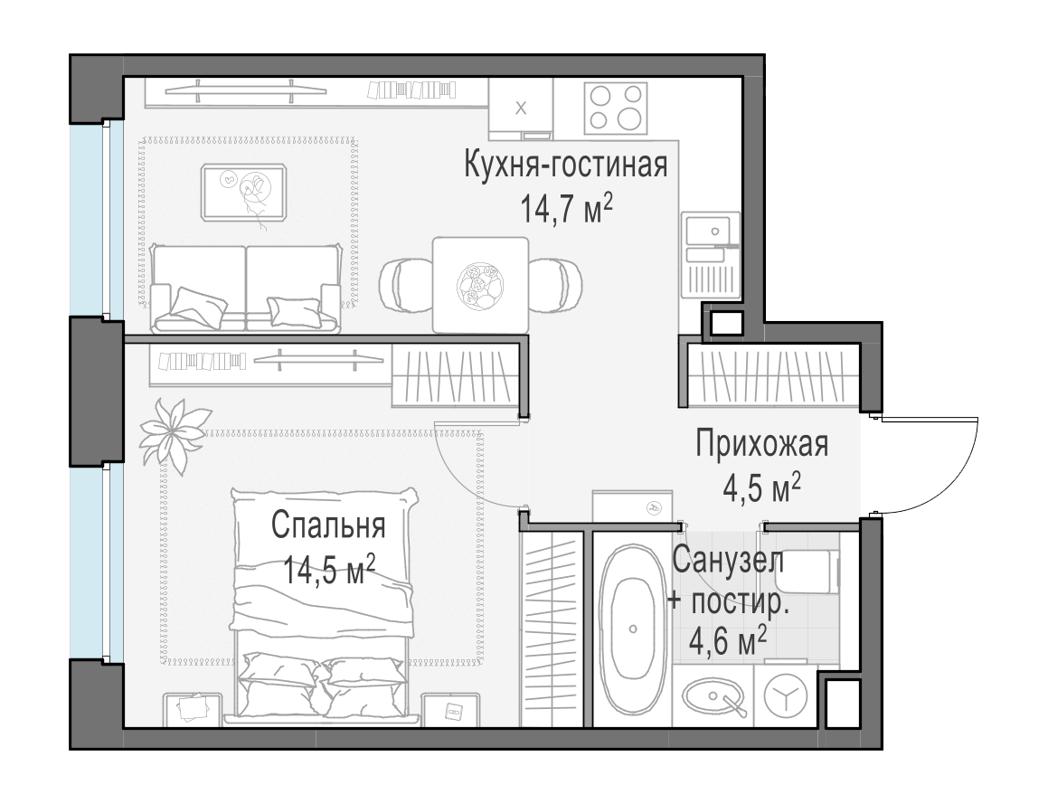 38.1 м²