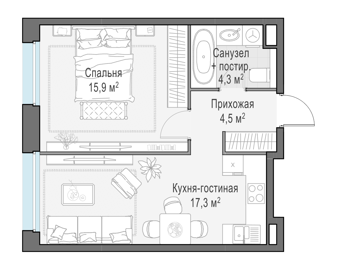 41.9 м²
