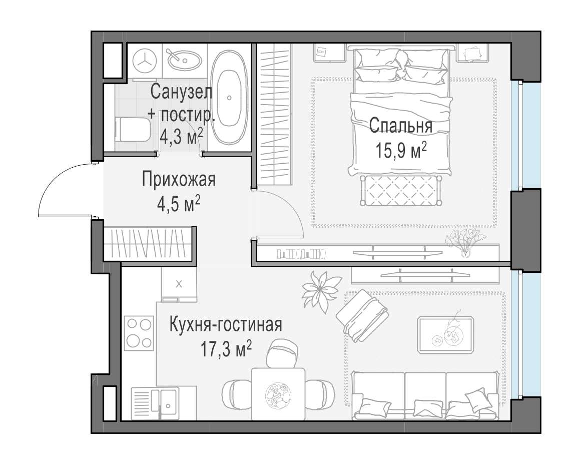 41.9 м²
