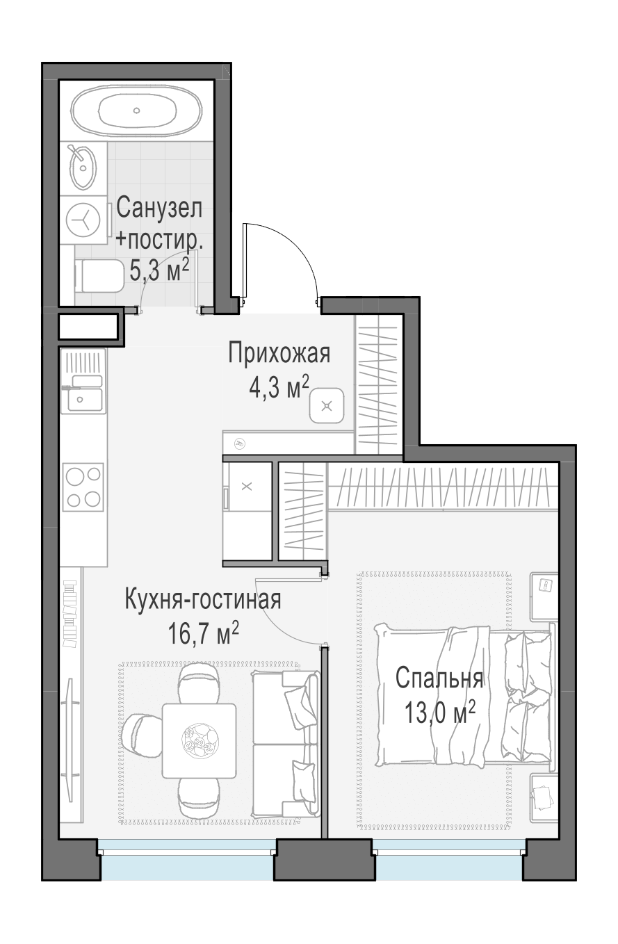 39.7 м²
