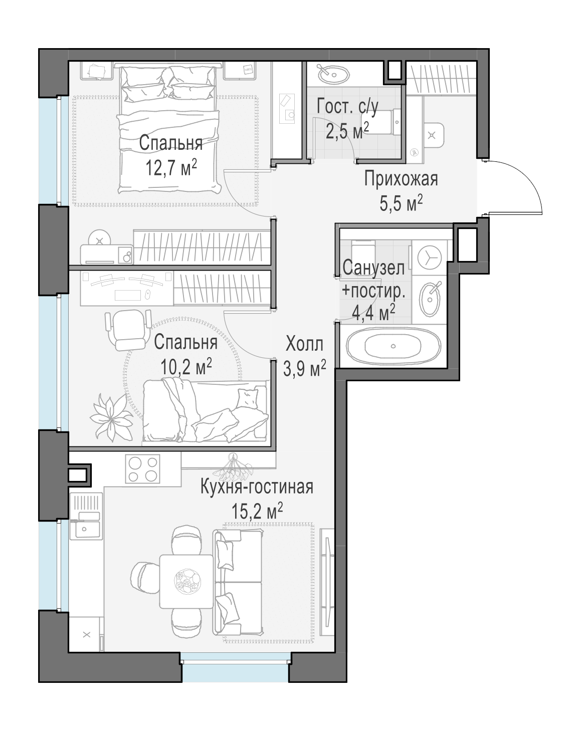 54.2 м²