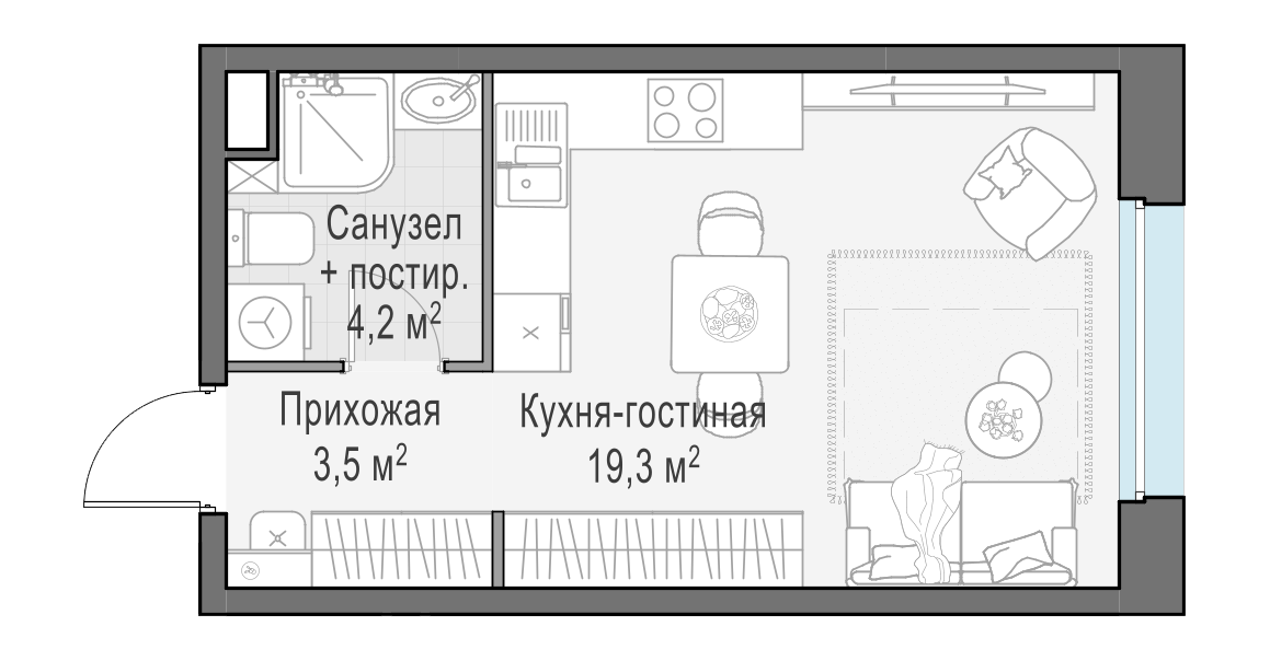 26.9 м²