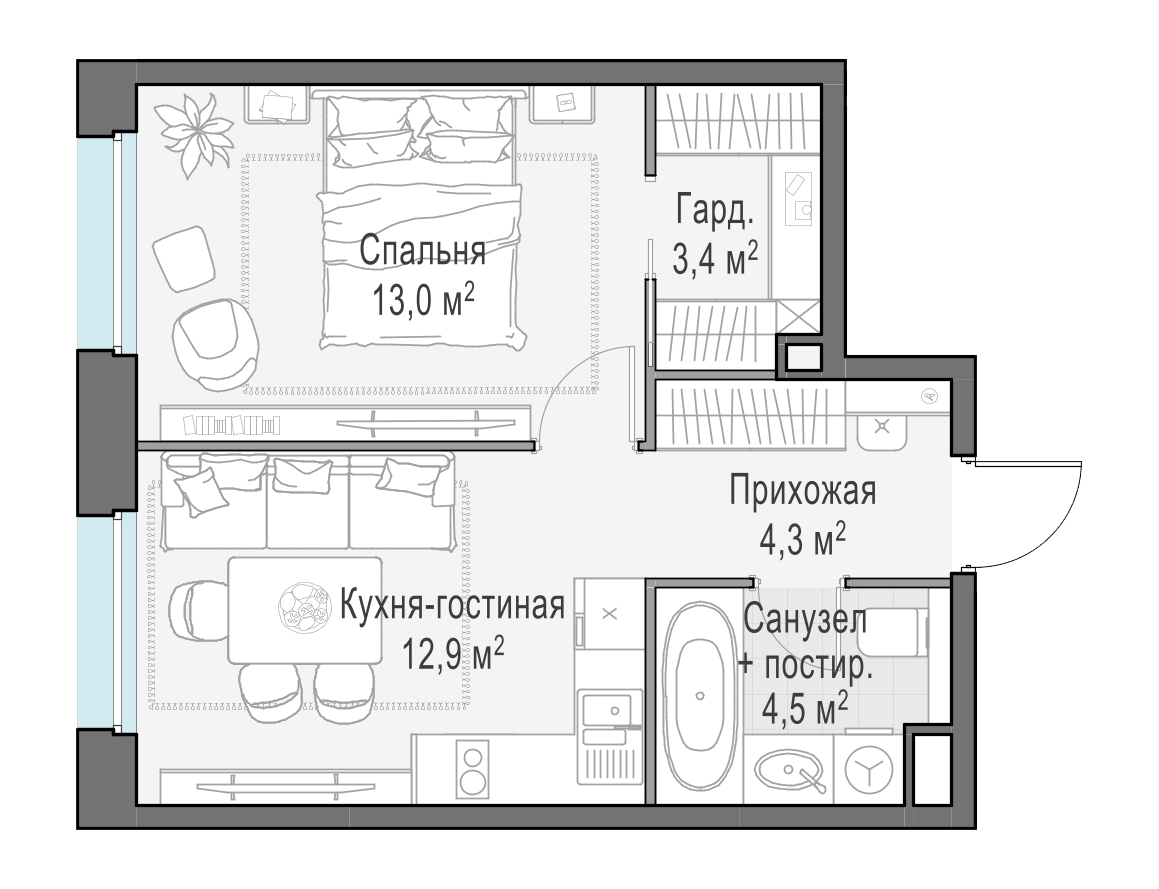 37.9 м²