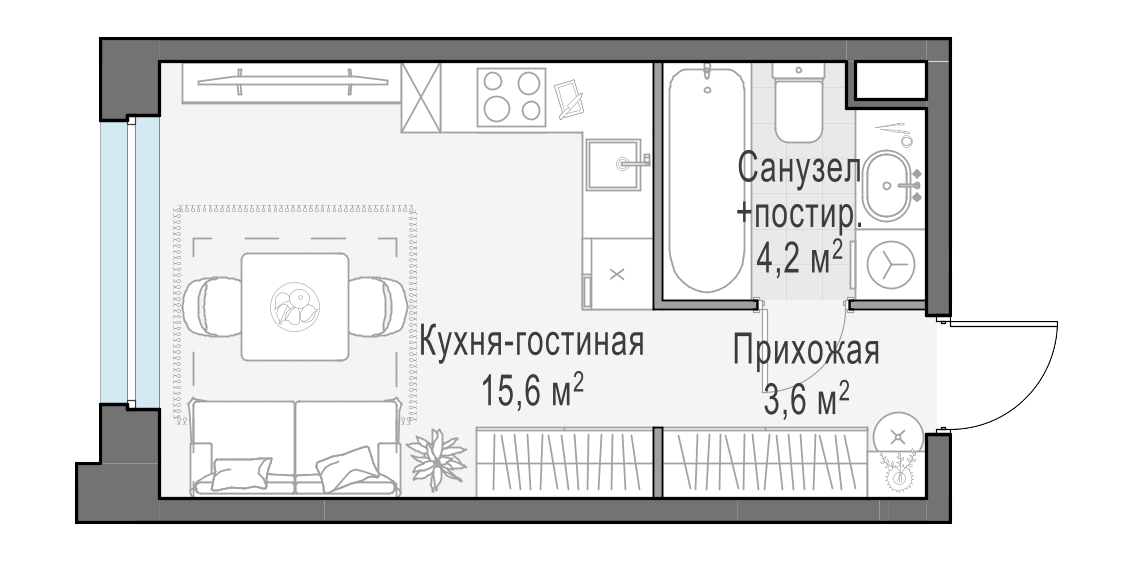 23.3 м²