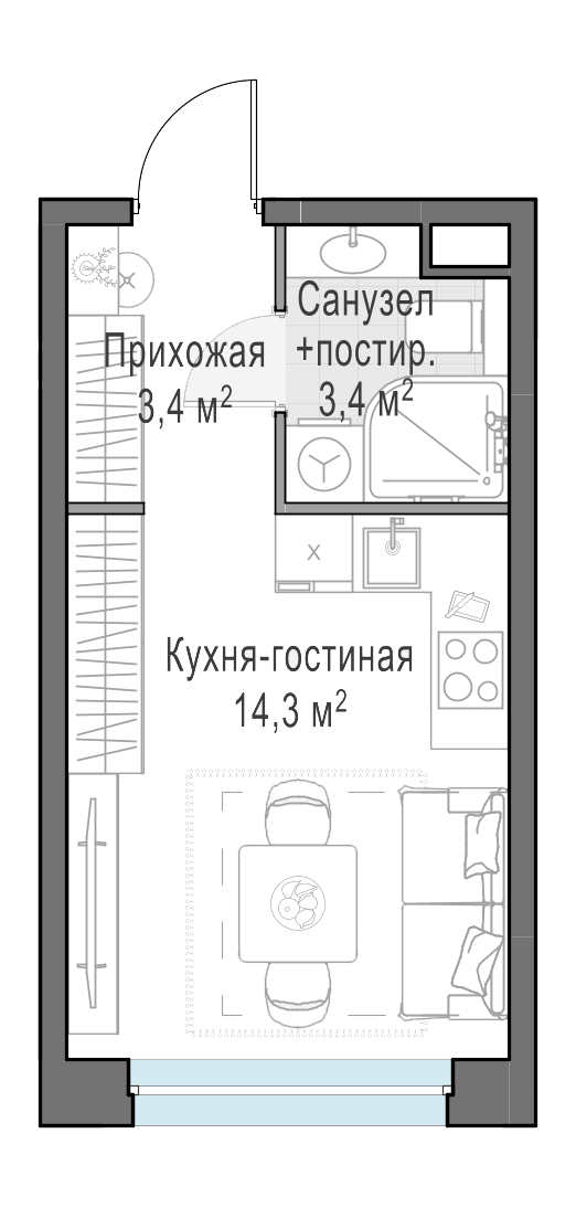 21 м²