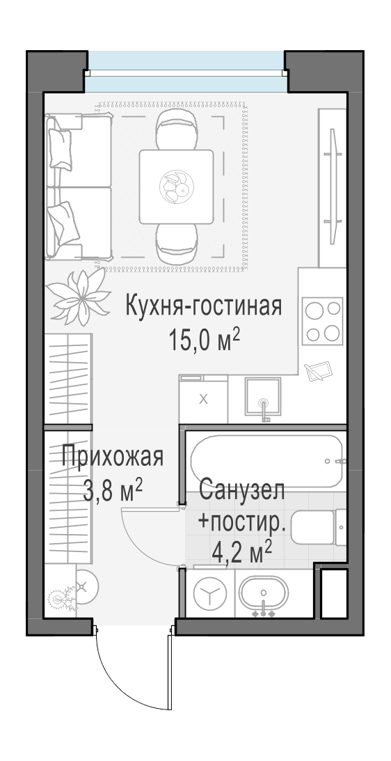 22.9 м²