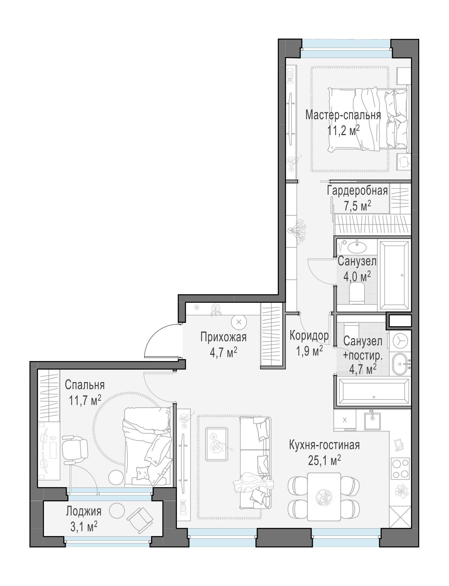 71.4 м²
