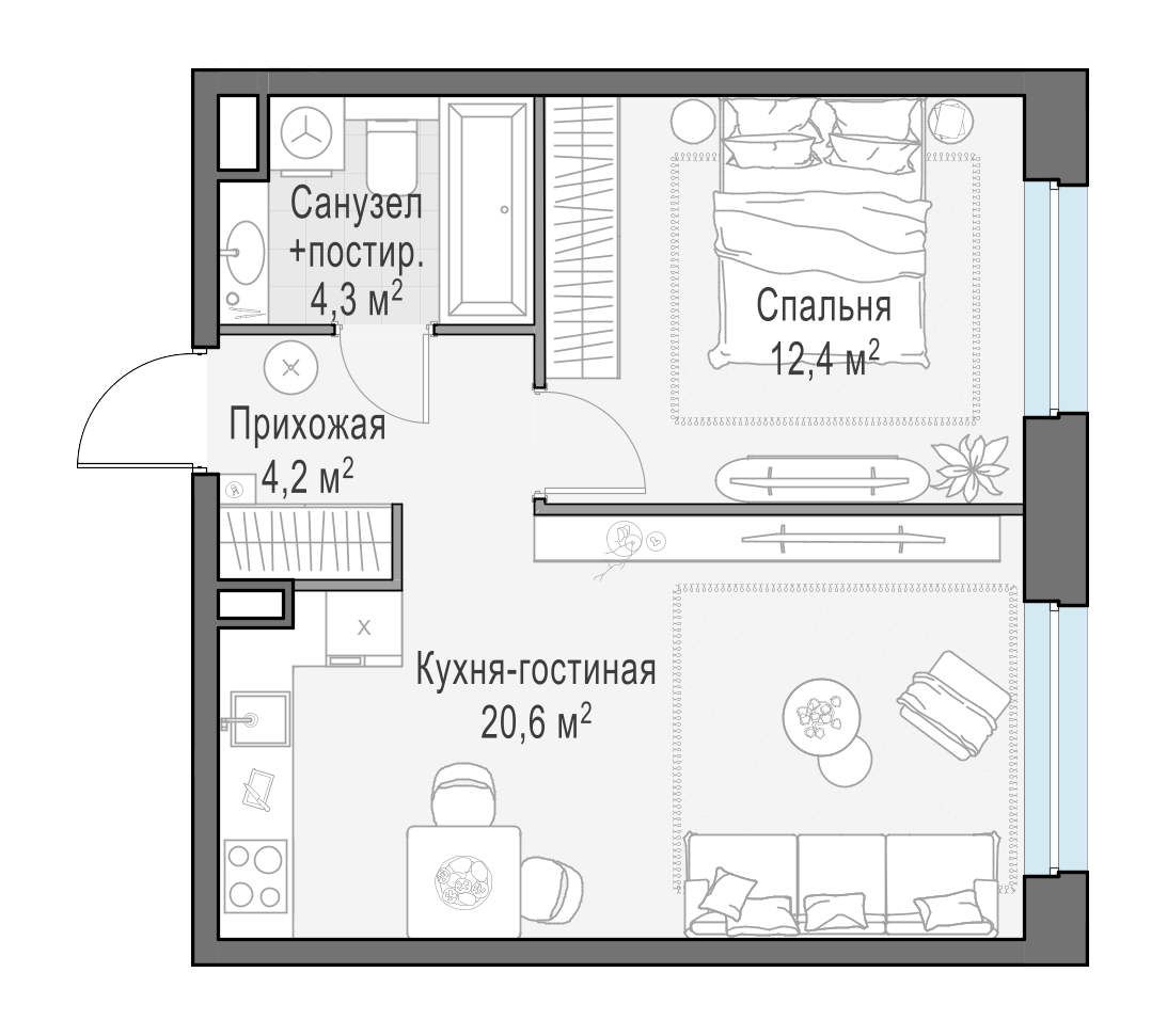 41.4 м²