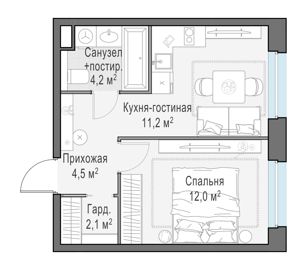 33.9 м²