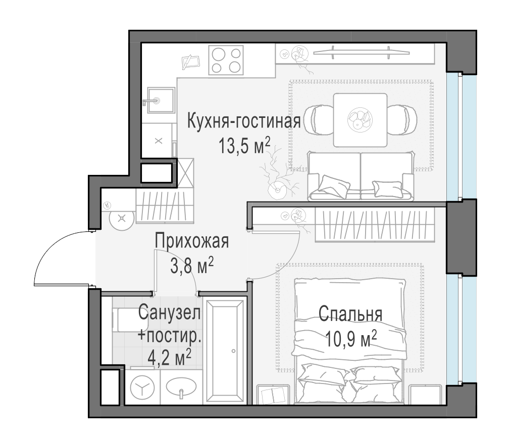 32.5 м²