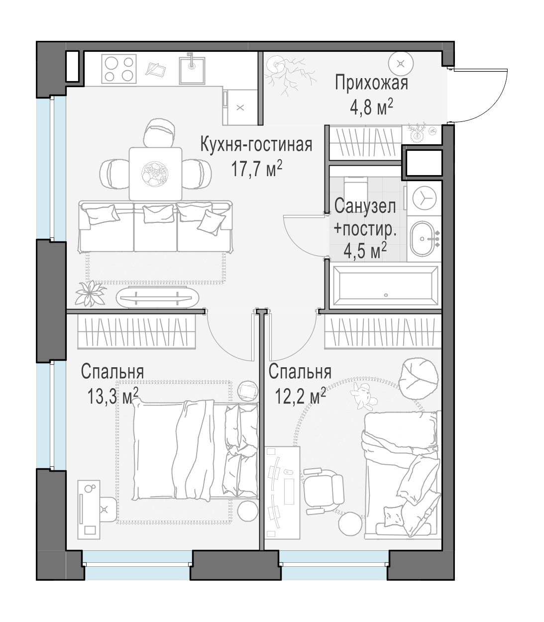 52.4 м²