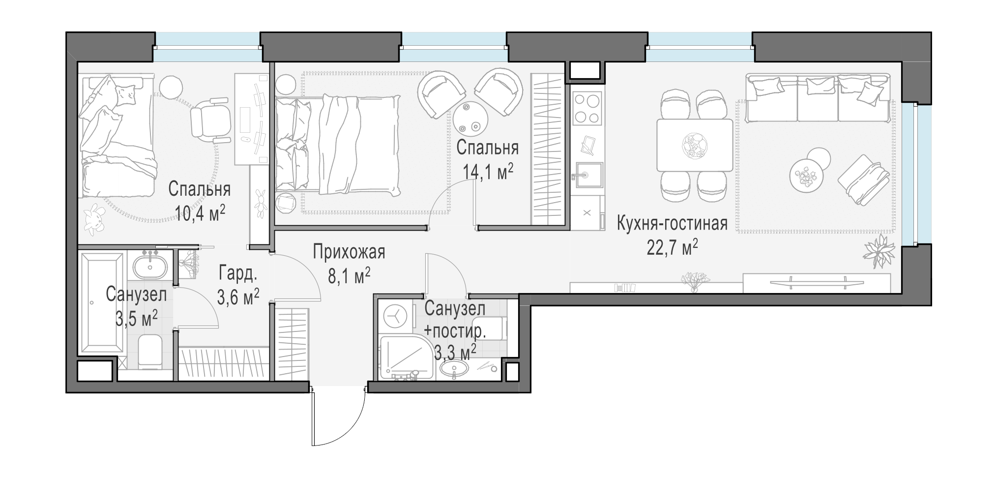 65.6 м²