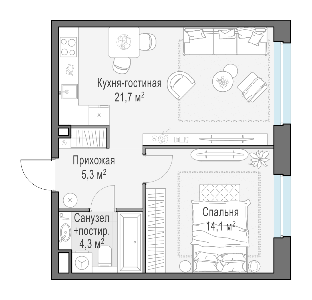 45.3 м²